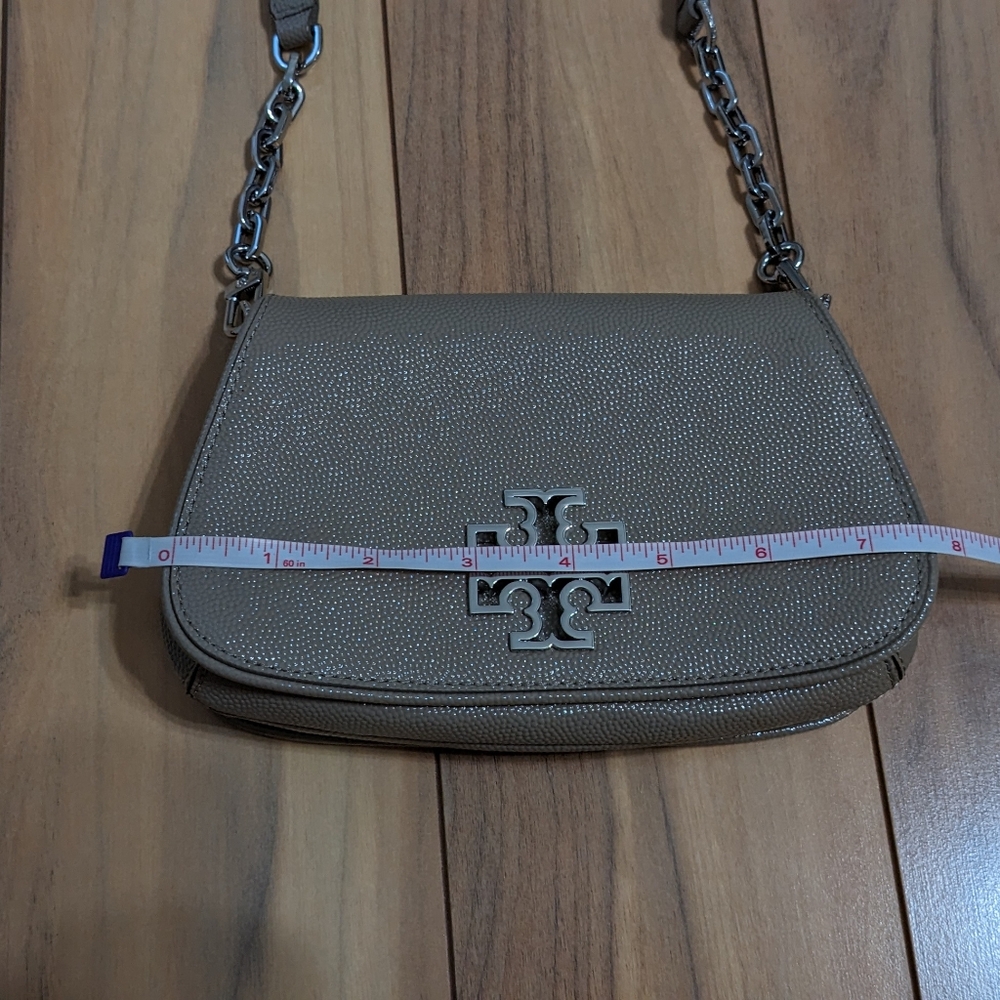 EUC! Tory Burch Britten Mini Crossbody Bag In Tan/Beige - Picture 16 of 16